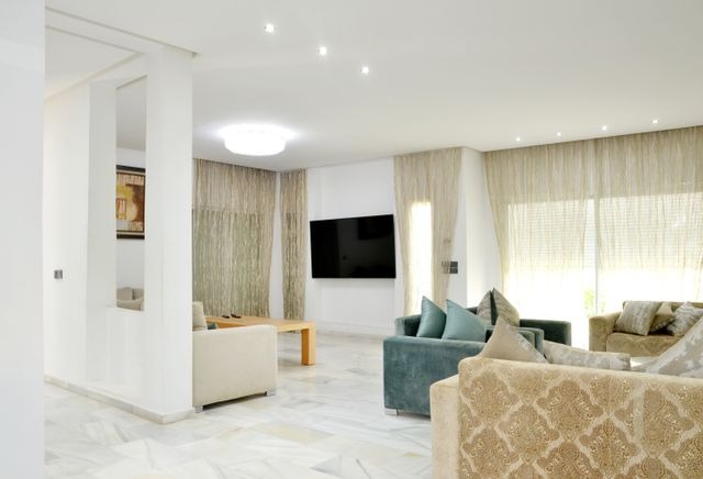 modern apartment living room with stylish decor