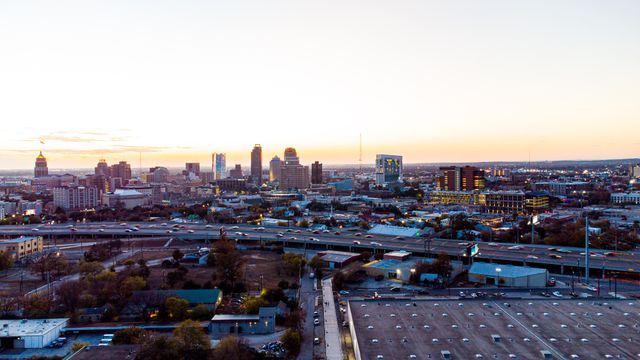 aerial view of san antonio skyline